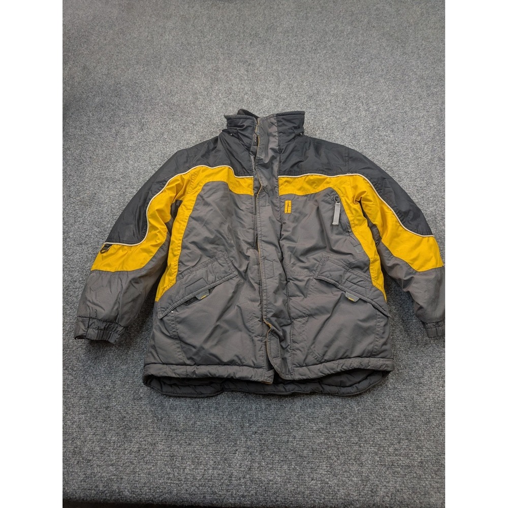 Cherokee Jacket Mens Medium Gray Puffer Lined Full Zip Stand-Up Collar‎ Pockets